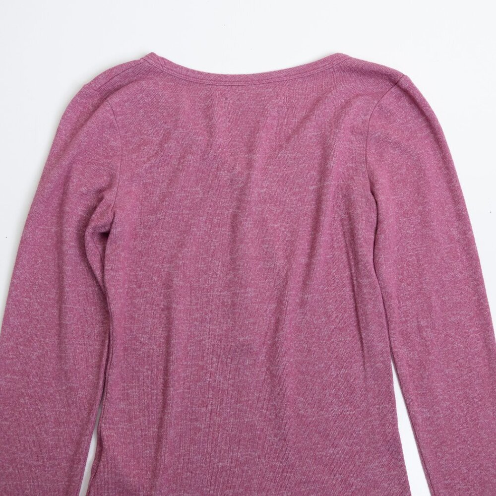 Abercrombie & Fitch Long Sleeve Henley Pink Y2K Embroidered Logo XS - Picture 10 of 11